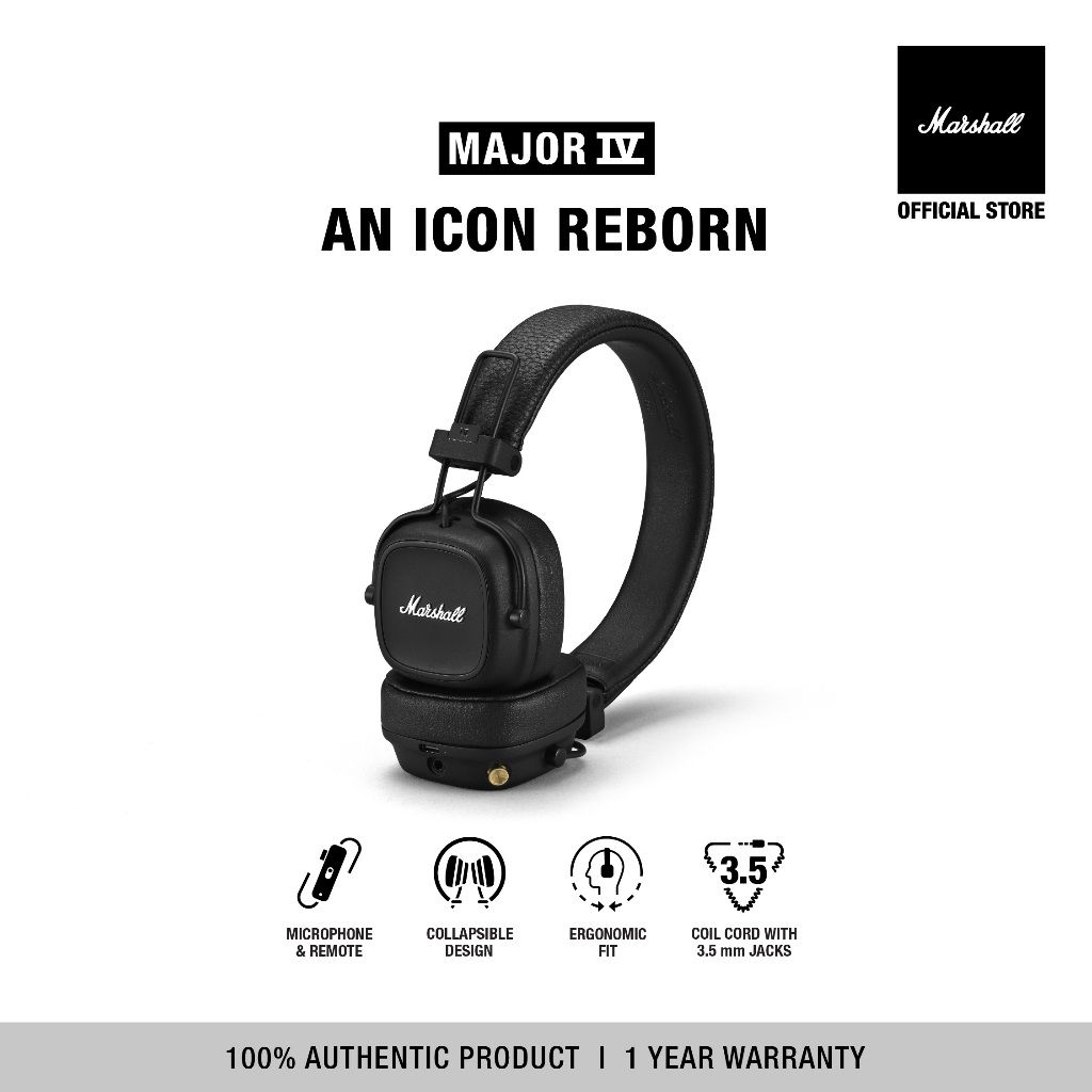 MARSHALL Major IV Bluetooth Black - รับ...