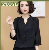 Ztoyl Women's Black V-Neck Long Sleeve...